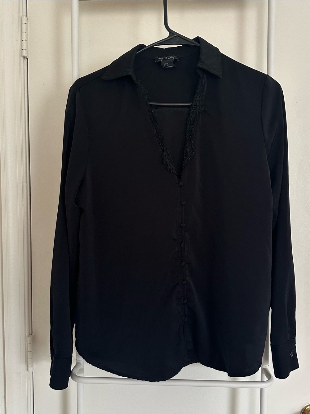 Rachel Zoe Black Button-Front Blouse